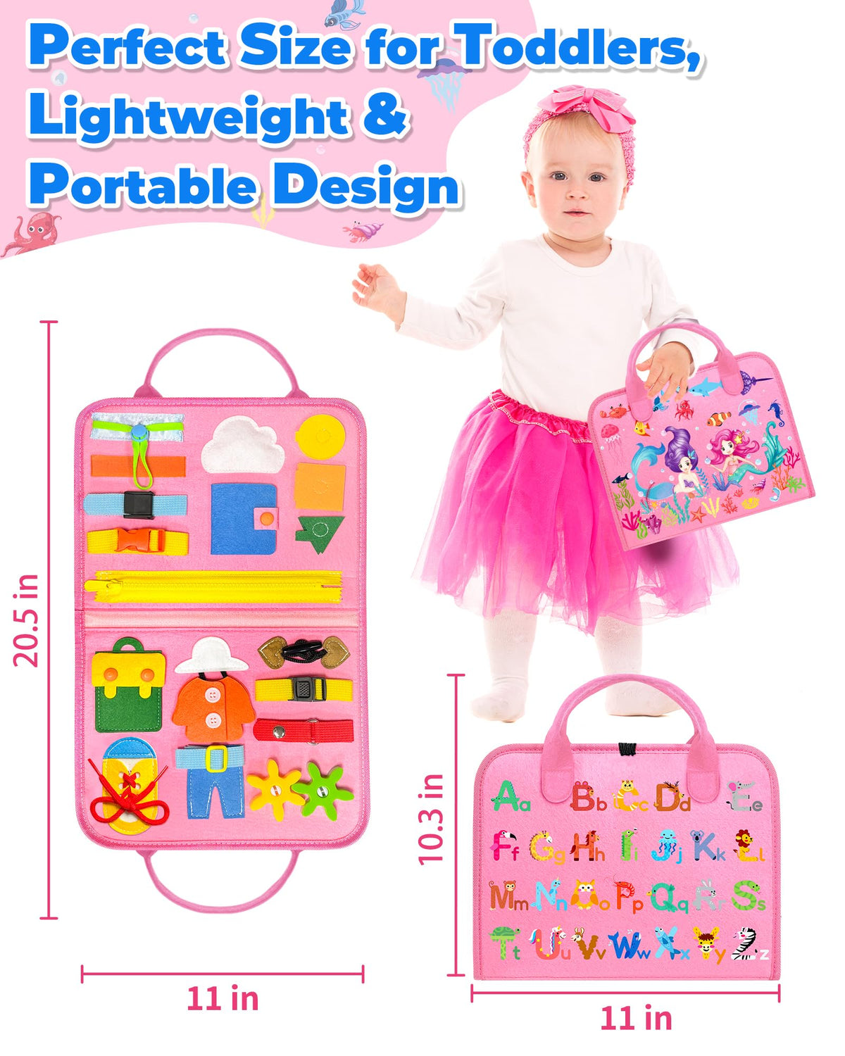 Gojmzo Busy Board Montessori Toys for Toddler Boy Girl Gifts Busy Book