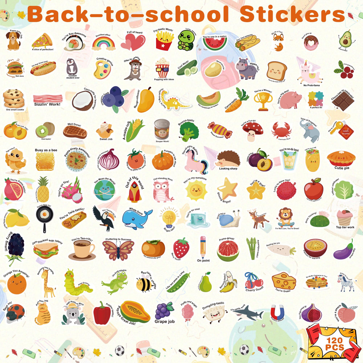 OHOME Fall Stickers | 100 PCS Thanksgiving Stickers for Kids - Vinyl Thanksgiving Games Toys Gifts Activities Essentials Party Favors Supplies - Friendsgiving Crafts Bulk for Classroom Home