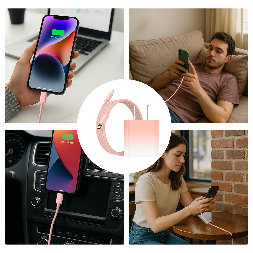 iPhone 18 Pro Max Charger, 40W USB C Fast Charging 2 Pack for Home & Travel