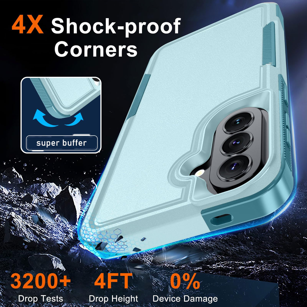 Case for Samsung Galaxy A36/A56/A27,Full Body Heavy Duty Cover,Black Matte