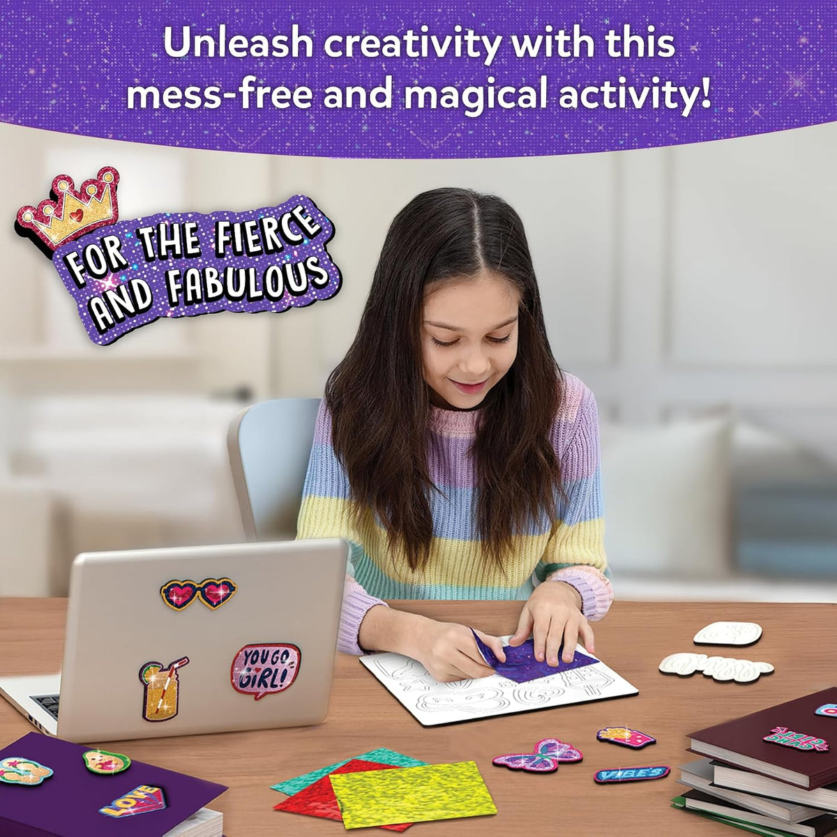 Skillmatics Foil Fun Girl Power, Foil Art & Craft Activity, Gift for Tweens