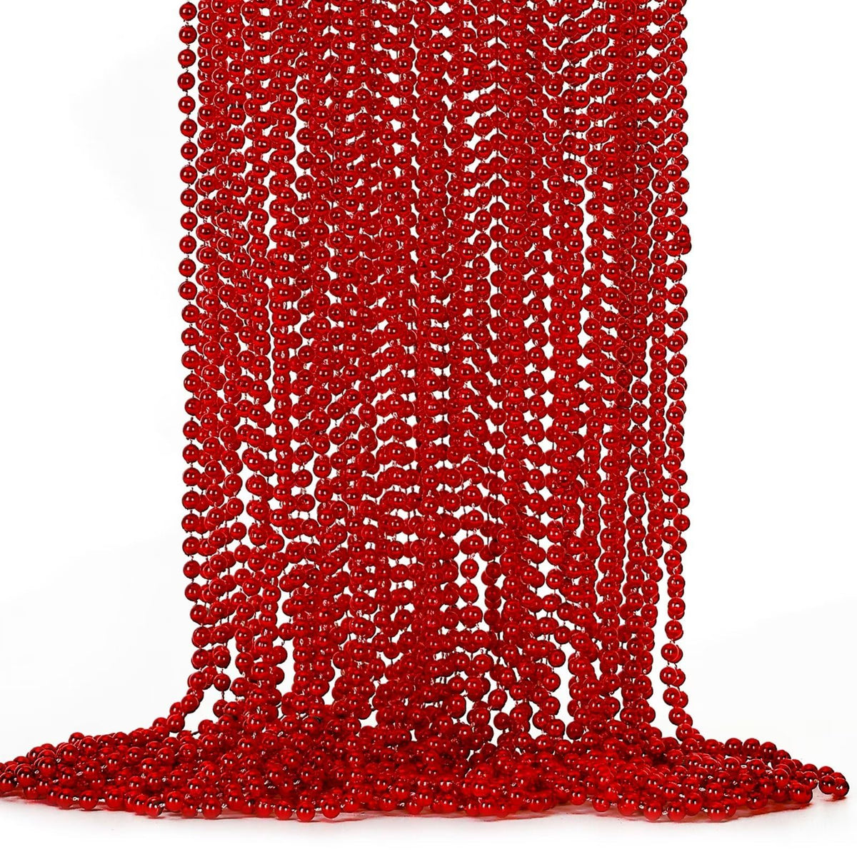EOBOH Mardi Gras Beads, 12PCS Bead Necklace Party Favors, Metallic 6 Kinds of 33" Beaded Necklaces Costumes Stuff, Festival Parade Throw Accessory Sets for Mardi Gras Celebrations Decorations