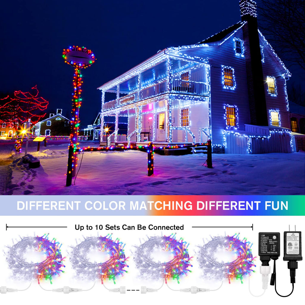 JMEXSUSS 100 LED Orange & Purple Halloween Lights Plug in