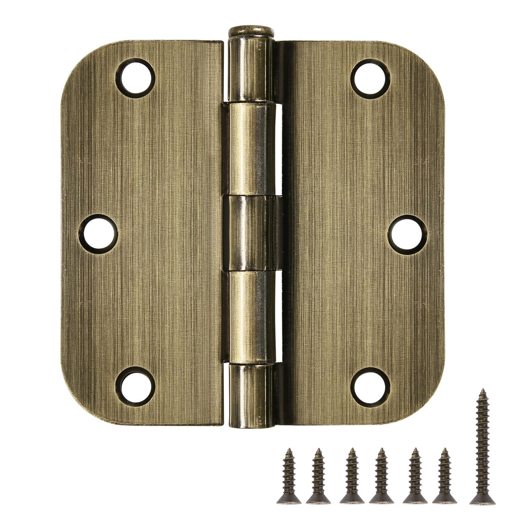 TDCHINGES Rounded Matte Black Door Hinges 3.5 Inch 5/8" Radius Flat 30 Pack