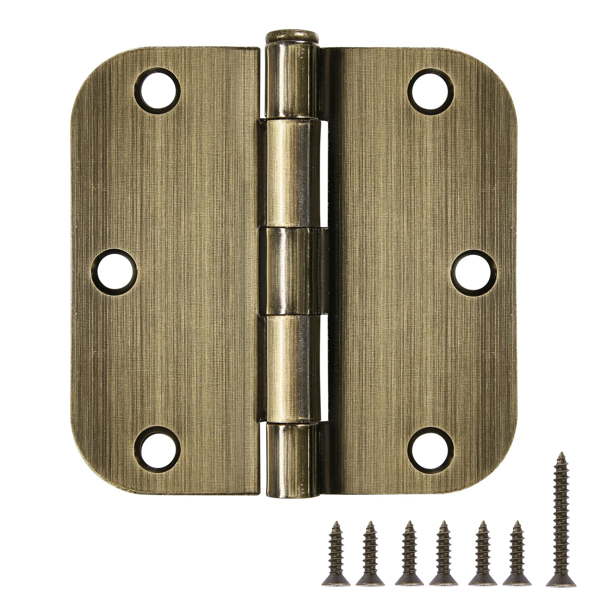 TDCHINGES Rounded Matte Black Door Hinges 3.5 Inch 5/8" Radius Flat 30 Pack