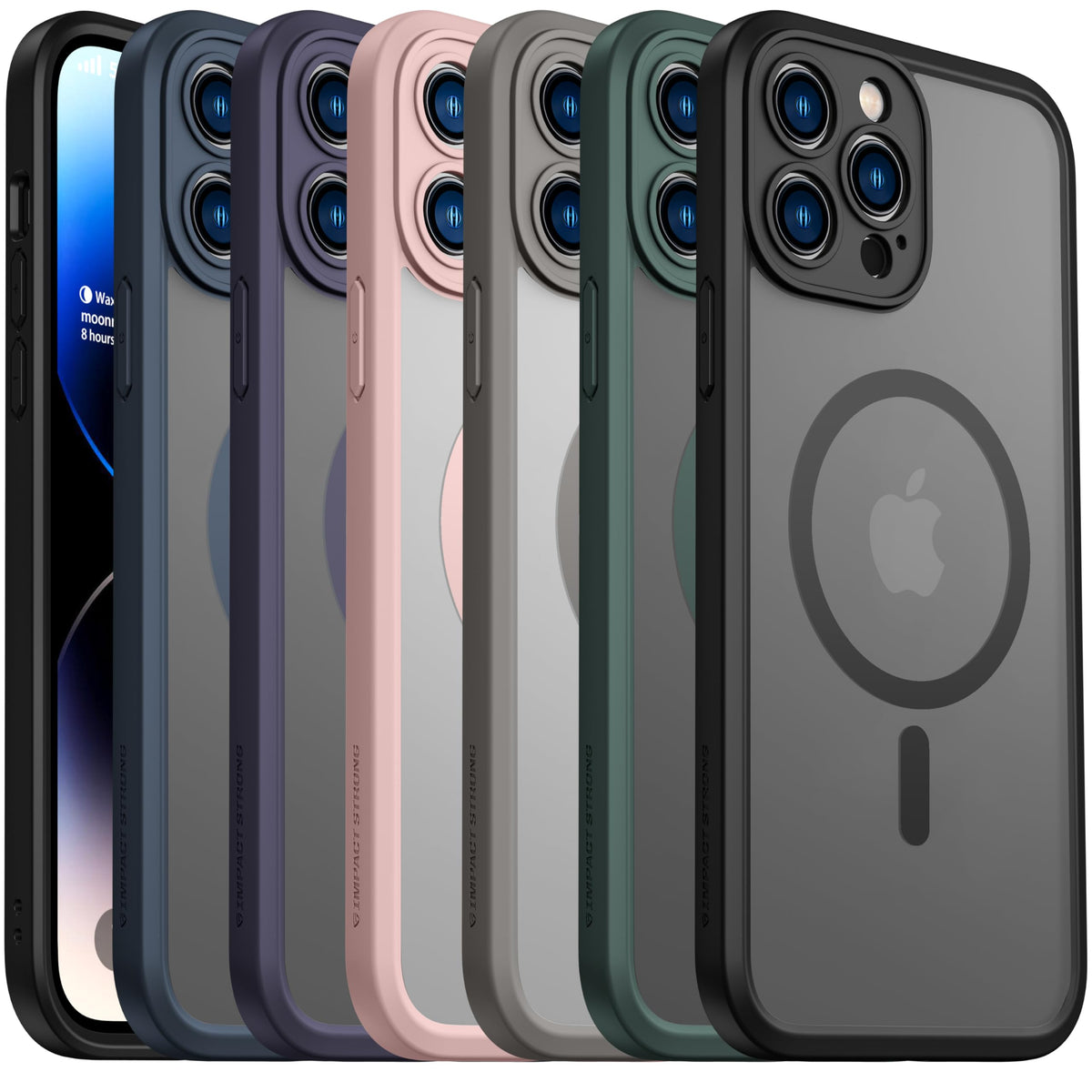 ImpactStrong Magnetic Guard Designed for iPhone 13 Case [Camera Protection] [Military Grade Drop Tested] [Compatible with MagSafe] Slim Translucent Matte Phone Case (6.1") - Black