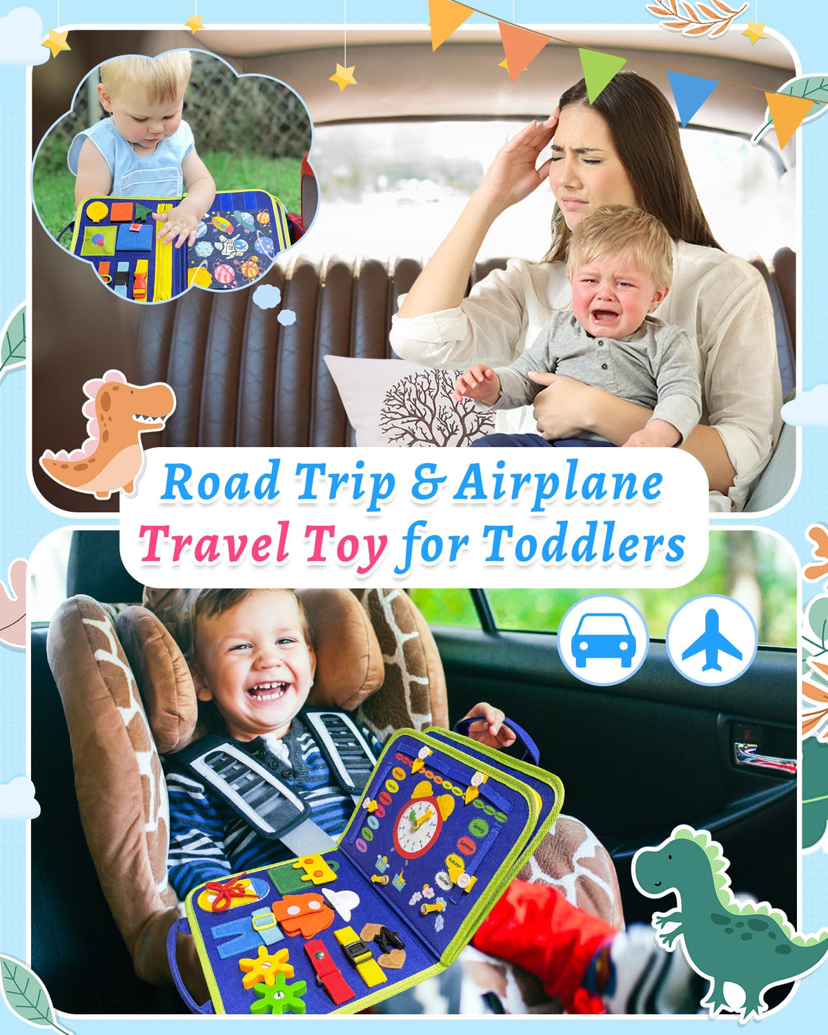 Exorany Busy Board Montessori Toys for Toddler Boy Girl Gifts Busy Book
