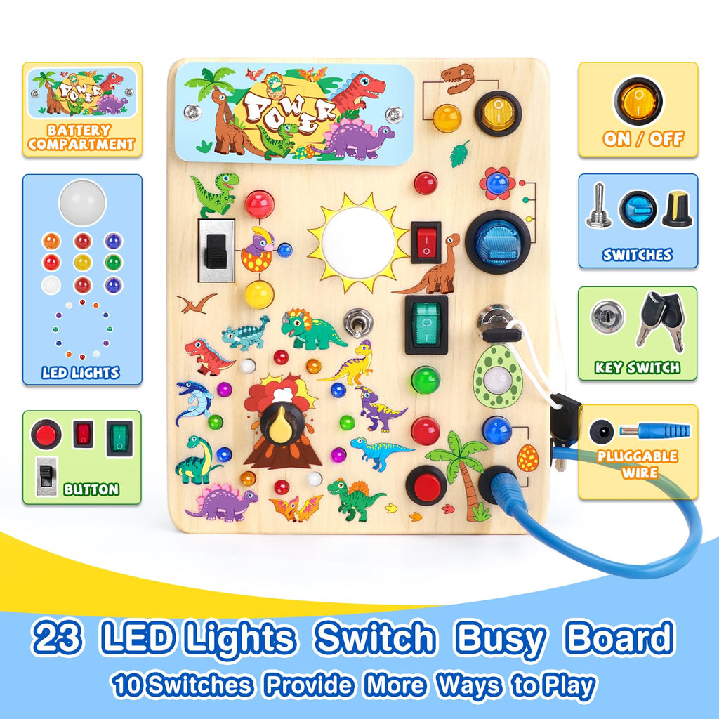 Grarain Busy Board for Toddlers - Montessori Educational Toy for 1-3 Year Old Boys & Girls | Travel-Friendly Sensory Learning Activity | Ideal for Kids with Autism(Unicorn Busy Board v2)