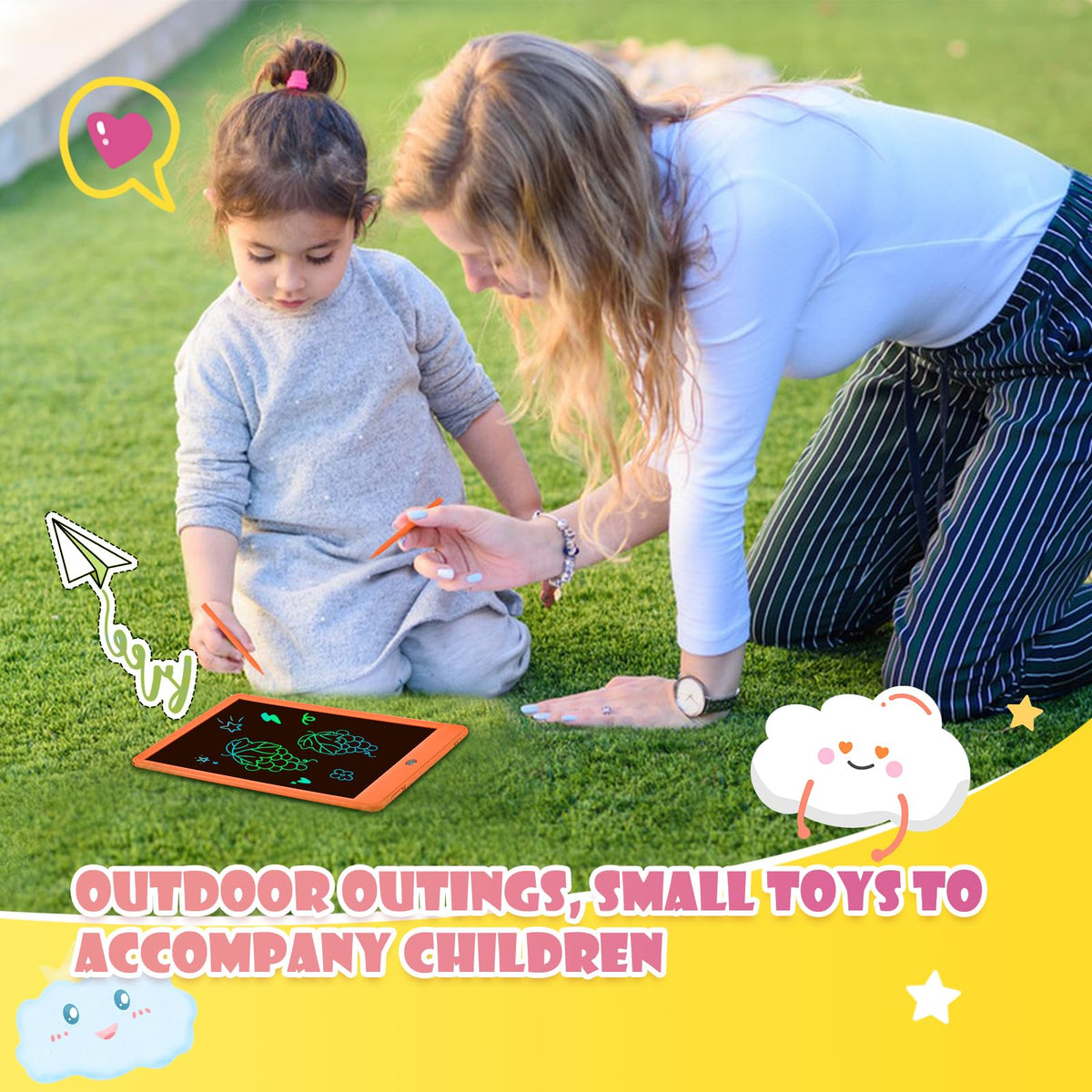 EooCoo Kids Travel Essential 12 Inch LCD Writing Tablet, 2 Pack
