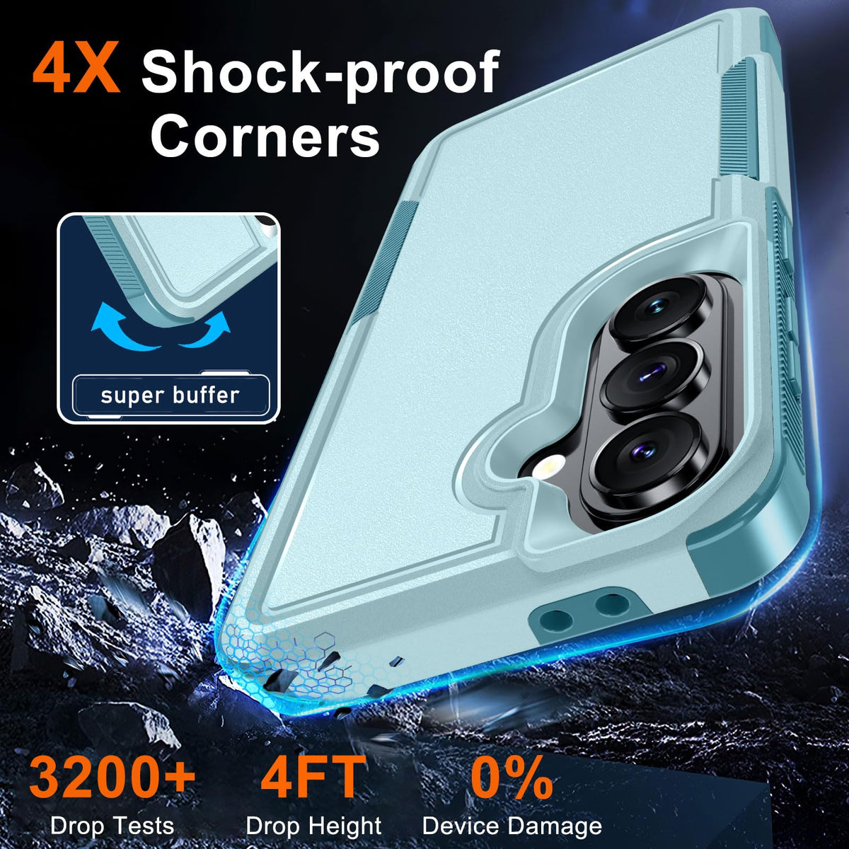 Case for Samsung Galaxy A36/A56/A27,Full Body Heavy Duty Cover,Black Matte