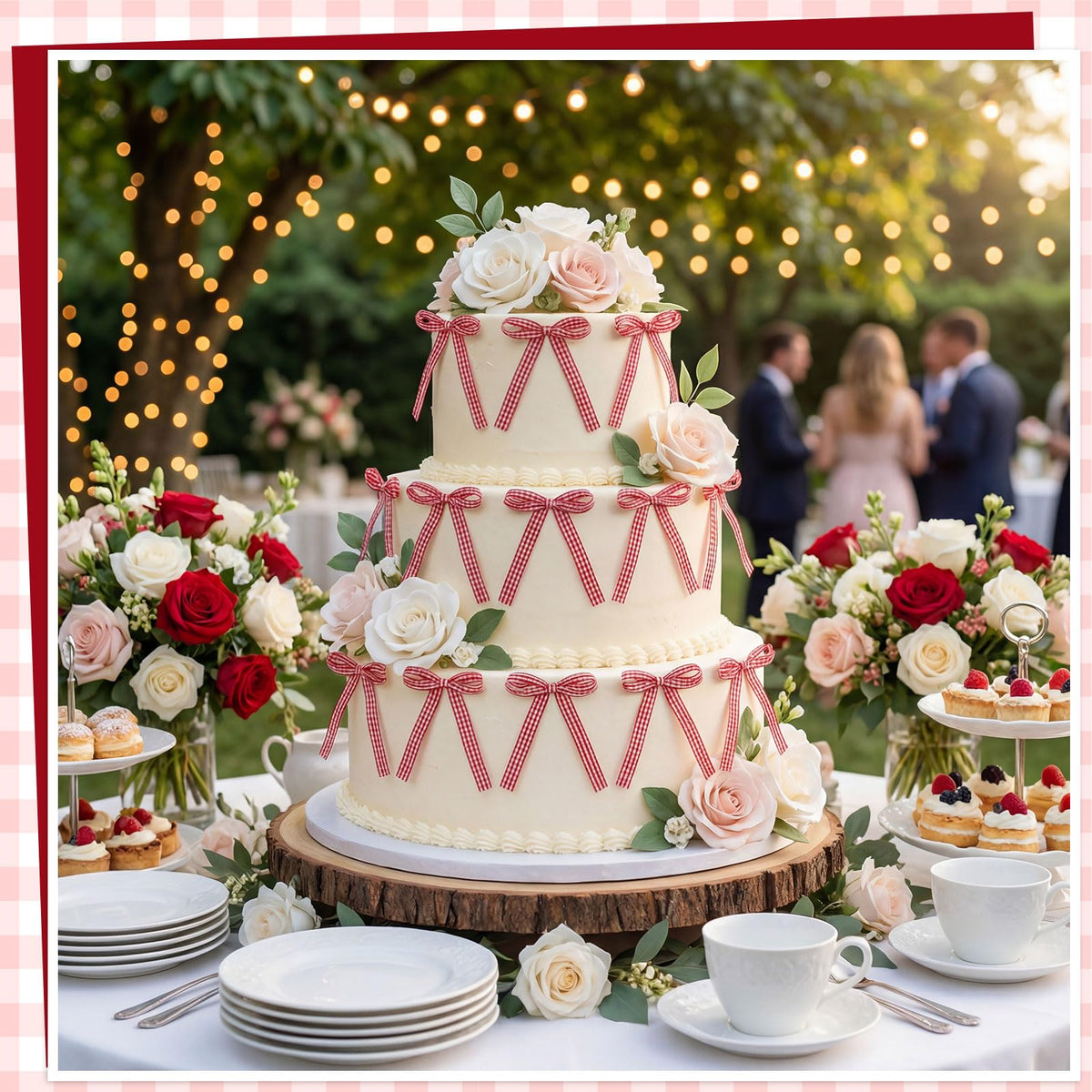 30 Pack Bow Cake Toppers Pink Ribbon Bows for Cake Back to School Decor