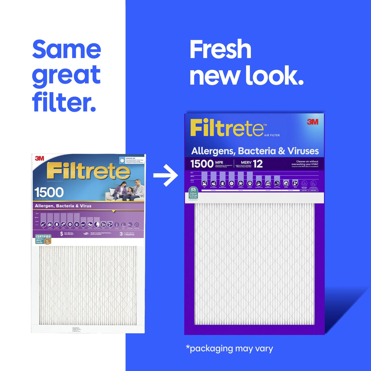 Filtrete 20x25x1 Air Filter, MERV 12, MPR 1500, 2 HVAC Filters