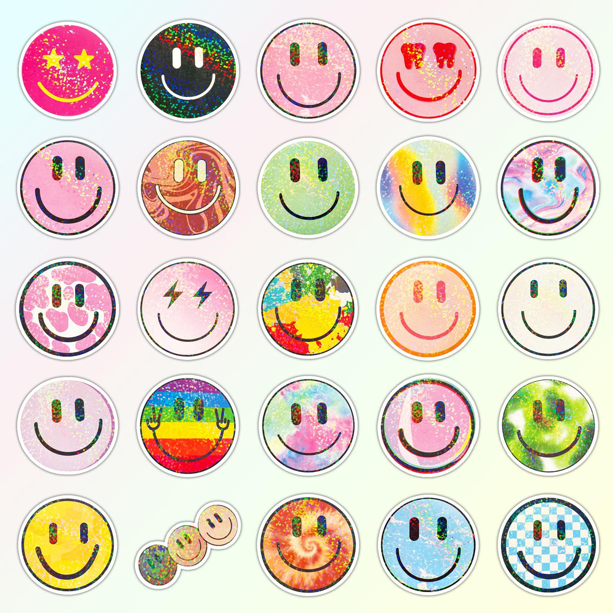 100PCS Smile Neon Stickers