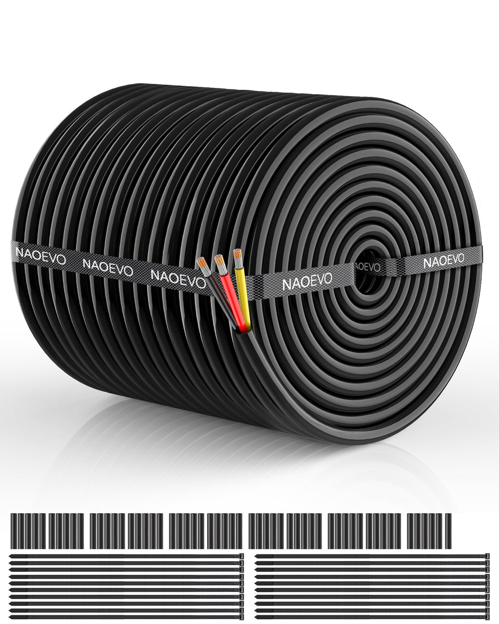 NAOEVO 16 Gauge Wire 4 Conductor, 16 Gauge Automotive Wire 12V Cable, 200FT