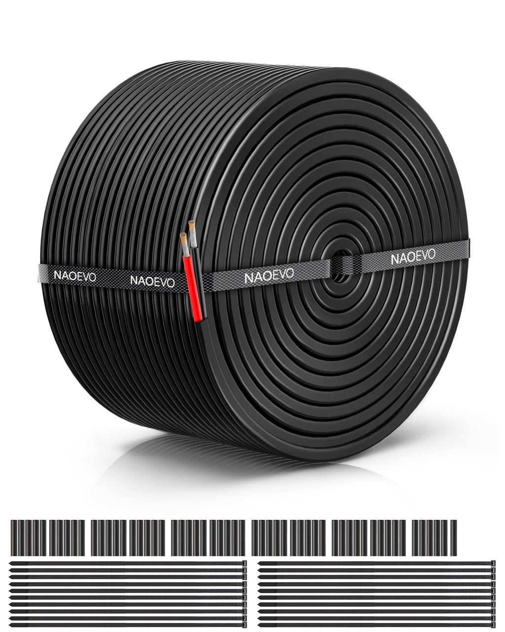 NAOEVO 16 Gauge Wire 4 Conductor, 16 Gauge Automotive Wire 12V Cable, 200FT