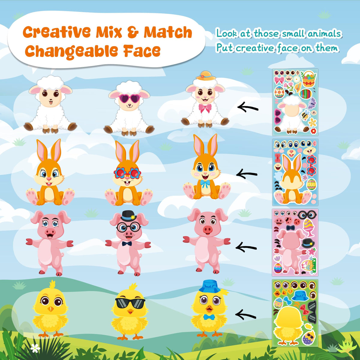 Stickers for Kids Toddler Party Favors Crafts - 48 Sheets