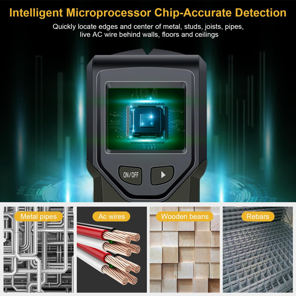 Stud Finder, Upgranded Wood and Metal Stud Detector, Live Wire Detection