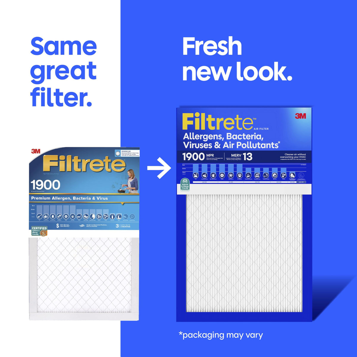 Filtrete 16x25x1 in. Air Filter, MERV 13, MPR 1900, 2 HVAC Filters