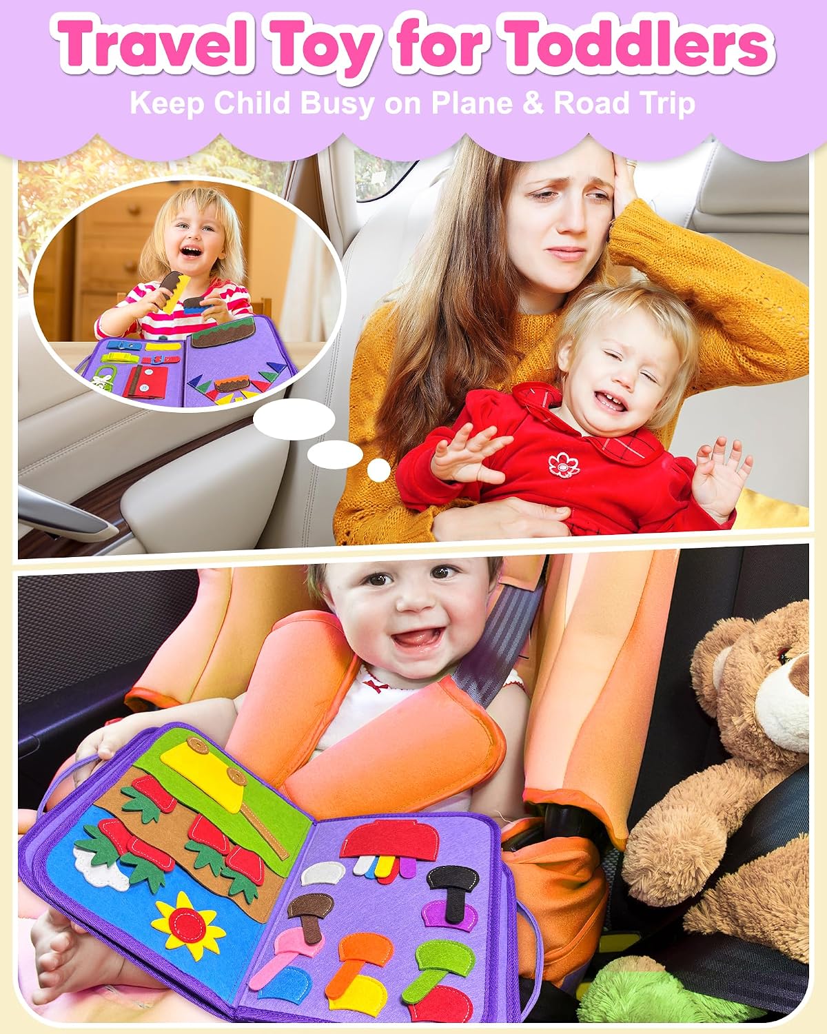 Exorany Busy Board Montessori Toys for Toddler Boy Girl Gifts Busy Book