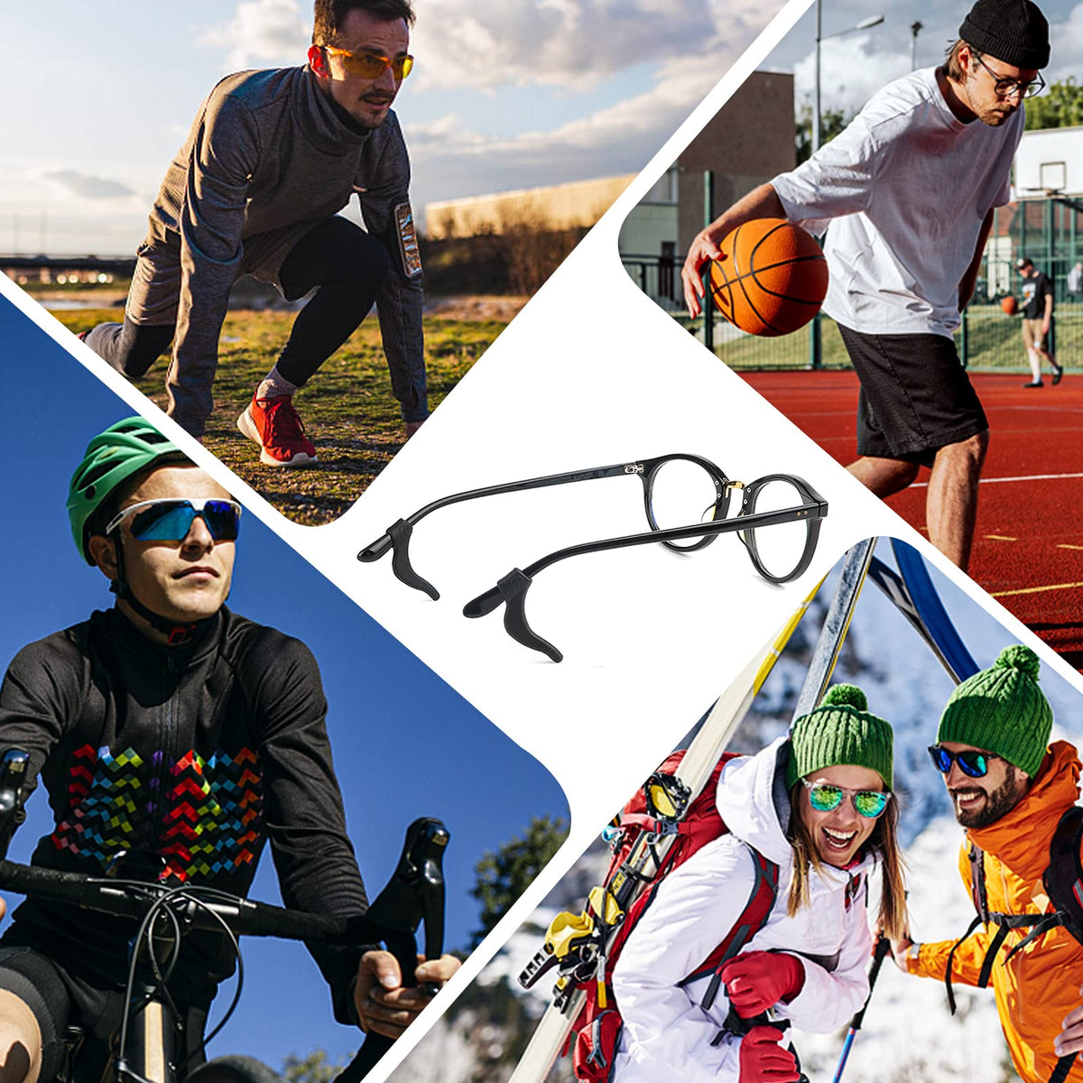 SMARTTOP Eyeglass Ear Grips -20 Pairs eye glasses ear grippers Anti-slip Holder, Silicone Ear Hook, eyeglasses ear grip Sleeve Retainer for Sports Glasses, Sunglasses Reading Glasses