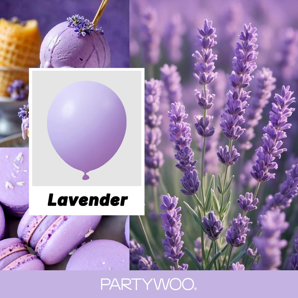 PartyWoo Lavender Balloons 127pcs Light Pastel Purple Lilac Different Sizes