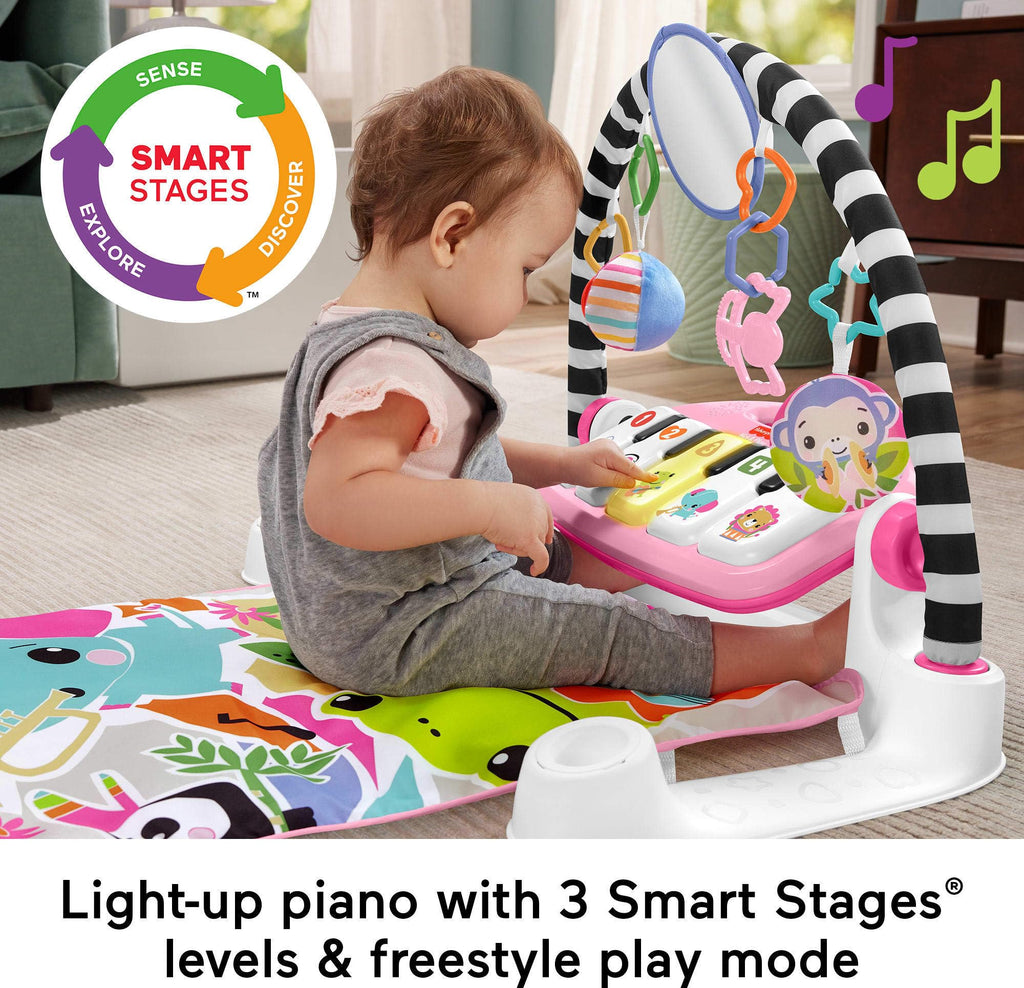 Fisher-Price Glow and Grow Kick & Play Piano Gym, Blue
