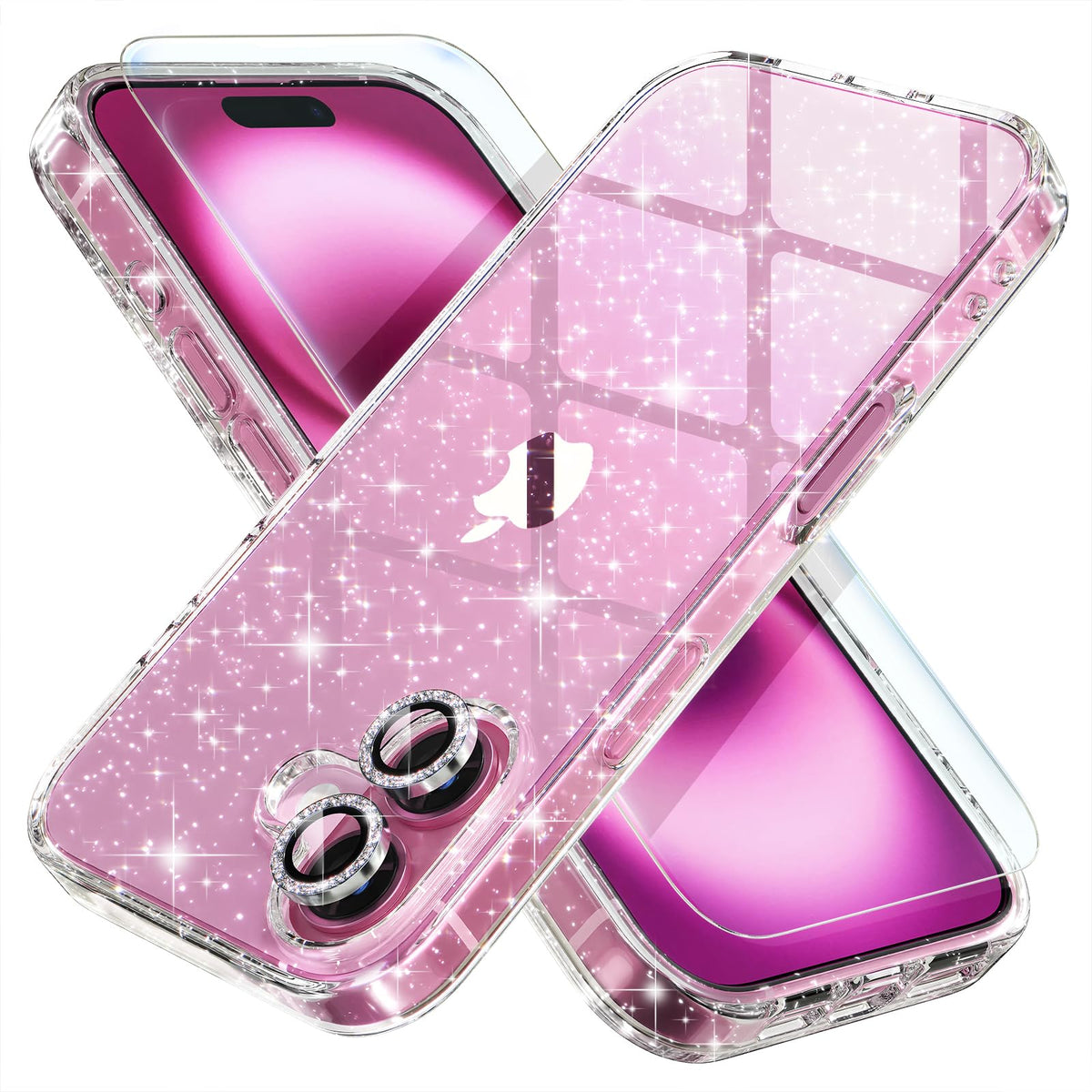 Choiche for iPhone 18 Pro Max Case Clear Women Girly (Glitter Clear)