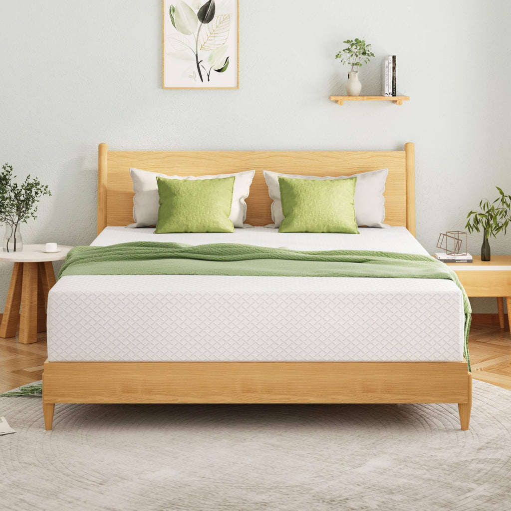 EGOHOME Twin Mattress 14 Inch, Green Tea Memory Foam Mattress, Medium Plush