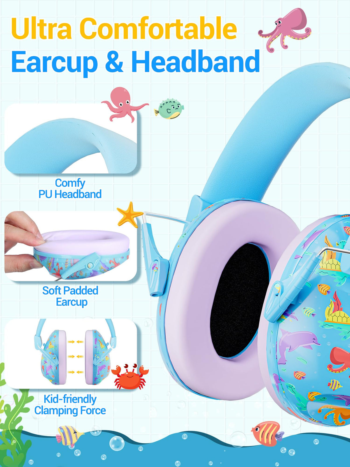 Dr.meter EM100 Noise Cancelling Headphones for Kids Adults, Ear Muffs