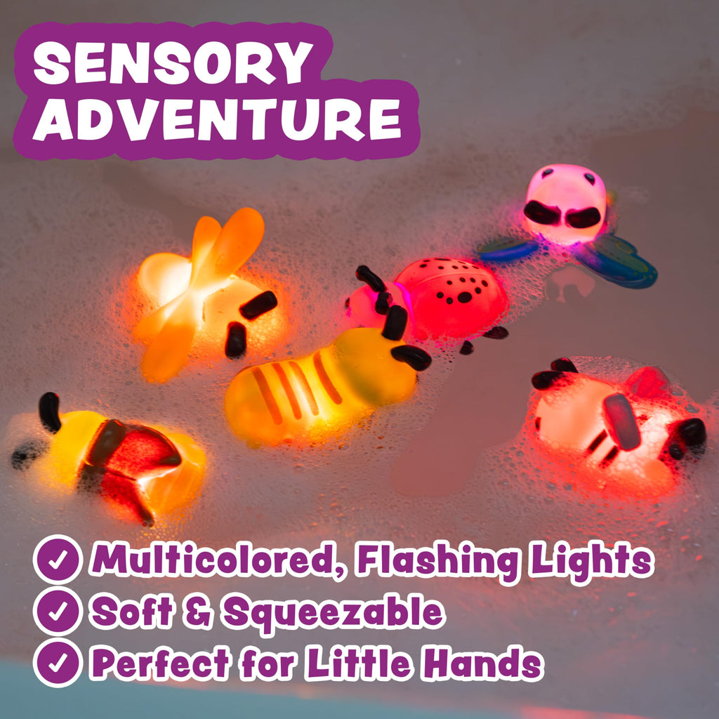 Tub Works® Ocean Rescue™ Vehicles Light Up Bath Toys, 6 Pack | Water-Activated Light Up Toys Flash & Change Color | Easy-Grip Baby & Toddler Bath Toys | Sensory Toys with Bath Lights for Kids Bath