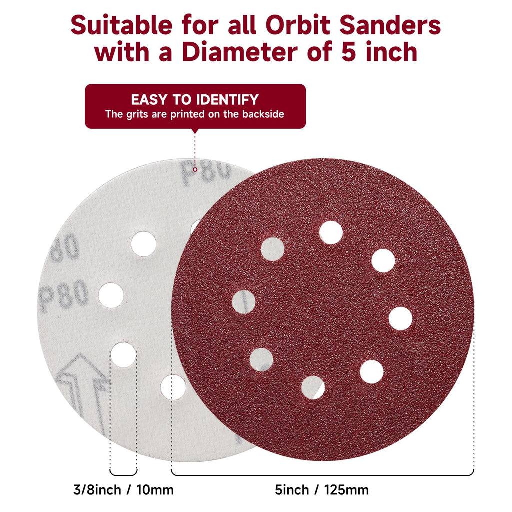 50PCS 5 Inch Sanding Discs 2500 Grit Random Orbit Sander Sandpaper