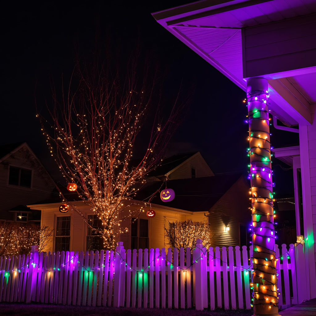 TW SHINE Orange Halloween Lights, 20FT 100 Count Incandescent Mini String Lights, Waterproof Halloween Decorations for Outdoor Indoor Patio Home Party Garden Yard Decor