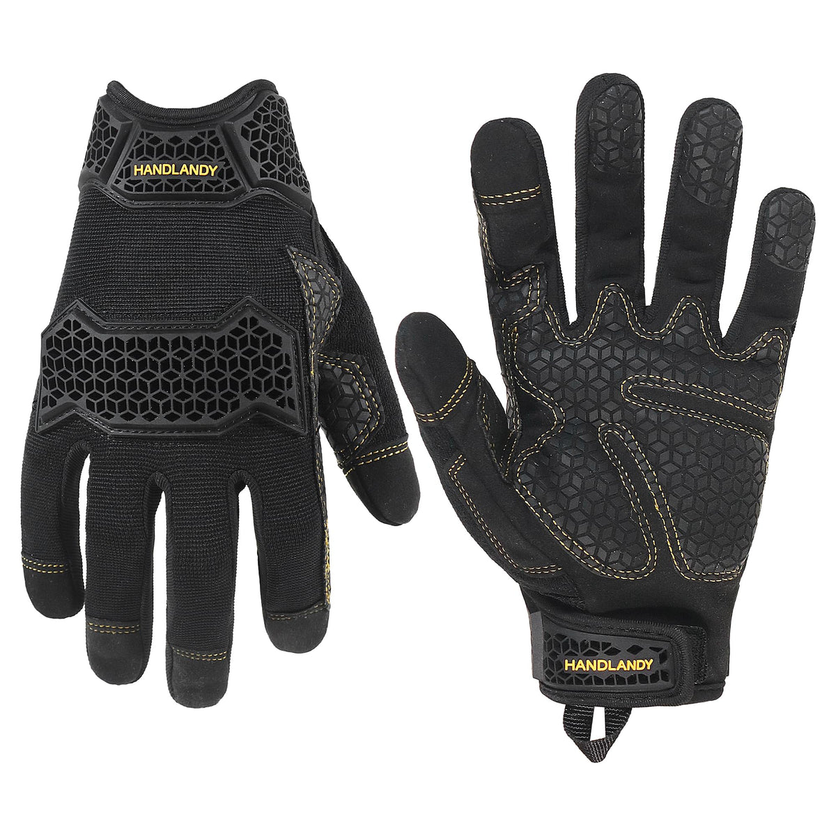 HANDLANDY Work Gloves for Men & Women, Utility Mechanic Working Gloves Touch Screen, Flexible Gardening Gloves for Yard