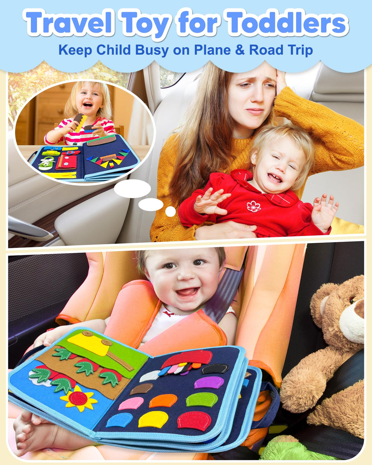 Exorany Busy Board Montessori Toys for Toddler Boy Girl Gifts Busy Book