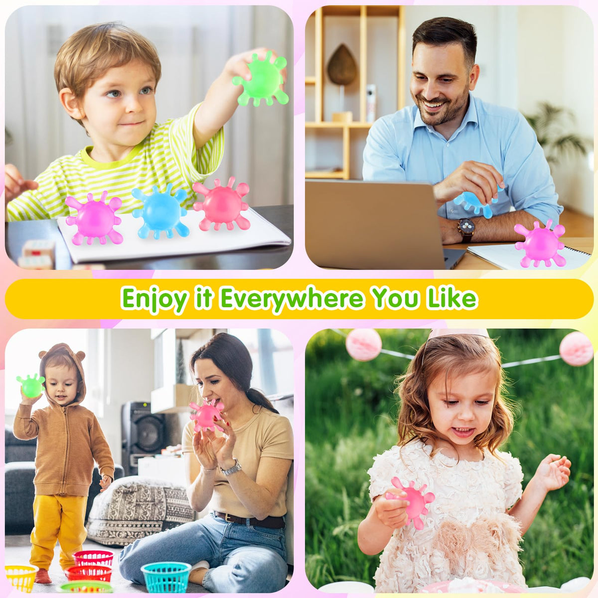 1 Pack Fidget Toys Squishy Stress Cube, Stress Balls for Kids Adults Squishies Stress Relief, Sugar Sensory Toys for Kids with Autism, Fidgets for Classroom Prize Toys