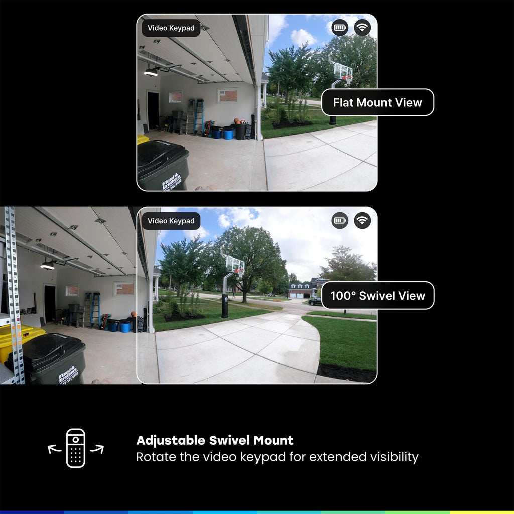 myQ Smart Garage Door Video Keypad with Wide-Angle Camera,Customizable PIN Codes,and Smartphone Control–Take Charge of Your Garage Access Works with Chamberlain, LiftMaster and Craftsman openers,White