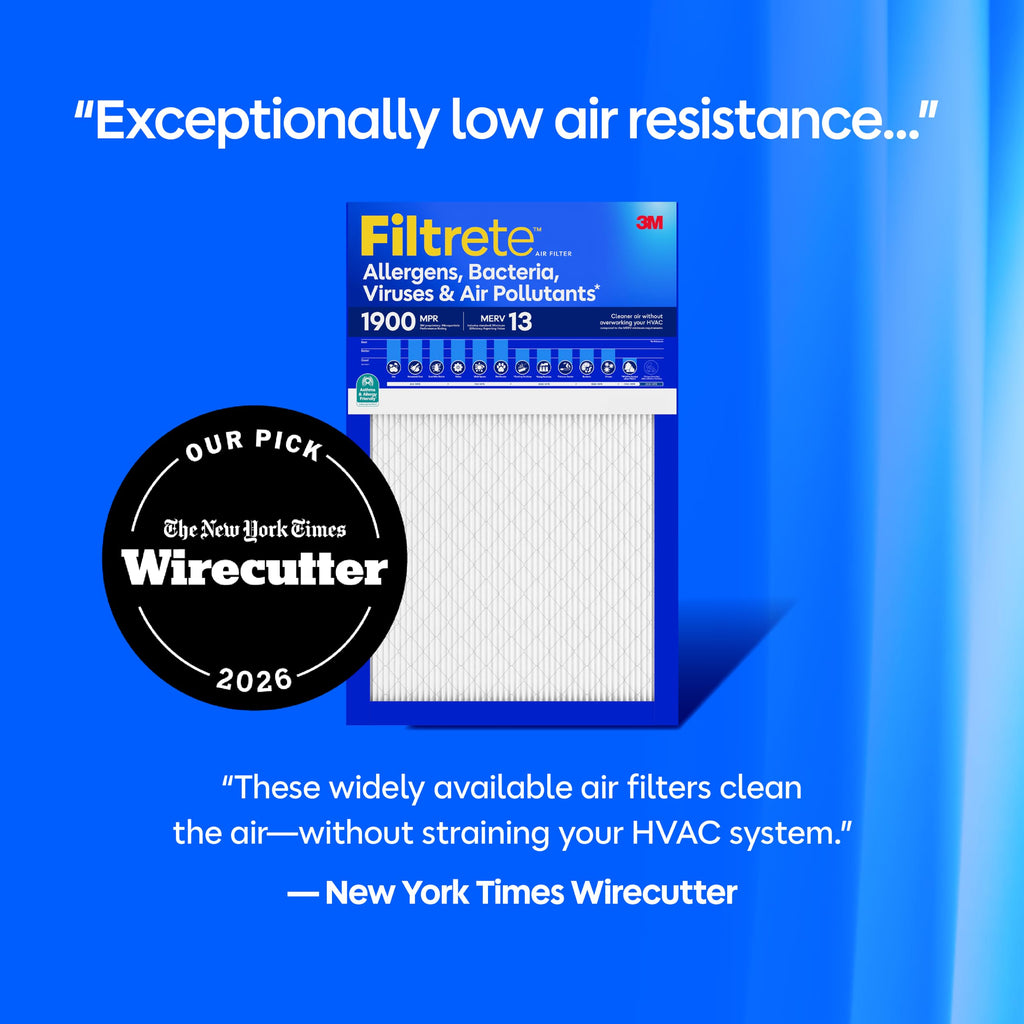 Filtrete 16x25x1 in. Air Filter, MERV 13, MPR 1900, 2 HVAC Filters