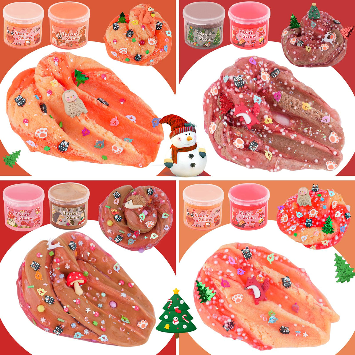 6-Pack Pink Slime Kit for Girls, Cloud Butter Squishy Birthday Gift Set