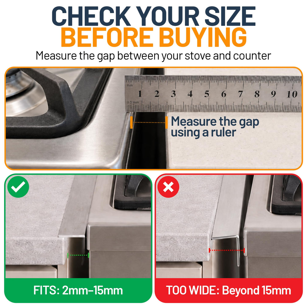 Linda’s Essentials Silicone Stove Gap Covers (2 Pack), Heat Resistant Oven Gap Filler Seals Gaps Between Stovetop and Counter, Easy to Clean Stove Gap Guard (21 Inches, Black)