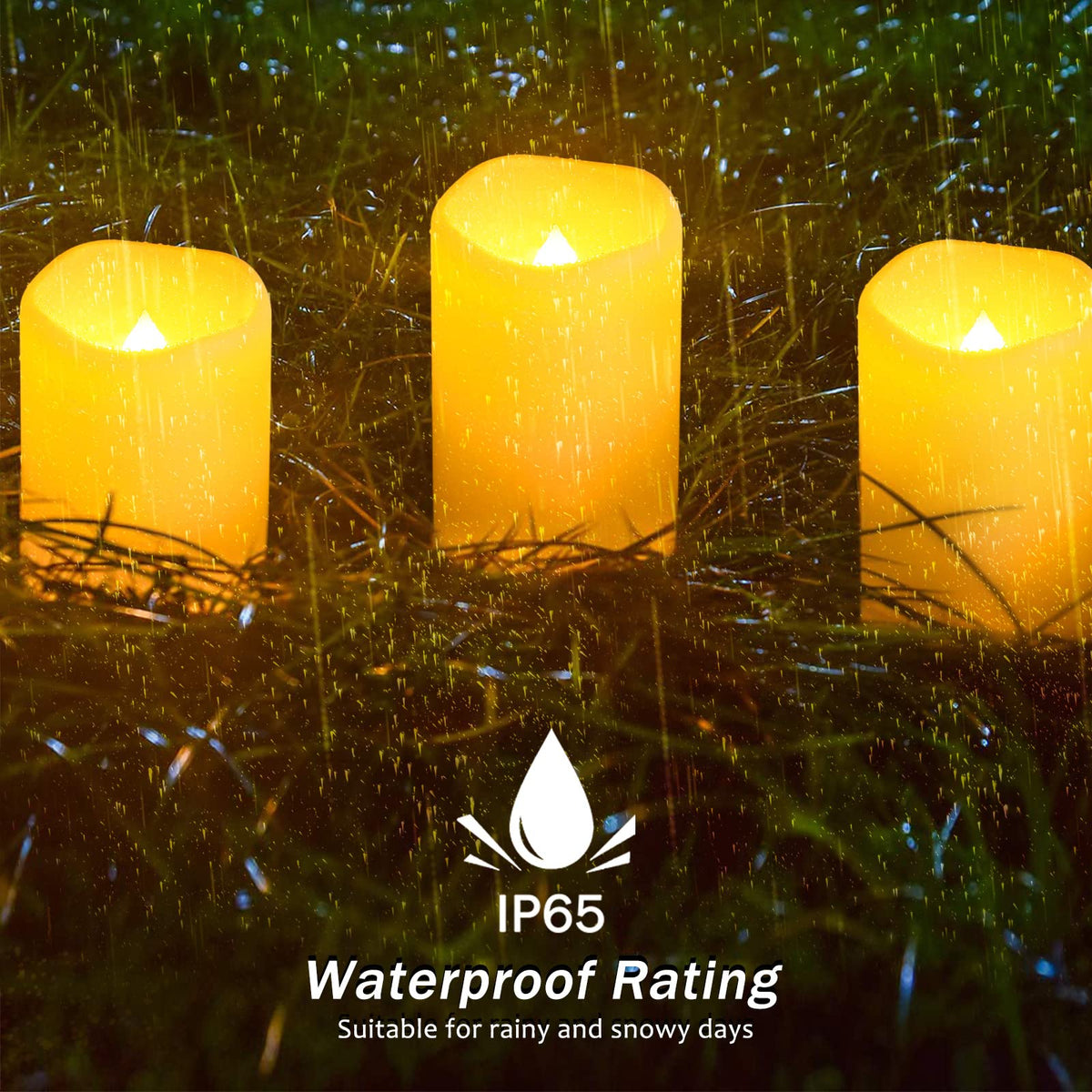 YOROXRG Set of 24 Waterproof Outdoor Flameless Candles, LED Candles with 4 Remote and Timer,(H 4" 5" 6" x D 2.2"),for Christmas,Halloween,Wedding,Festival