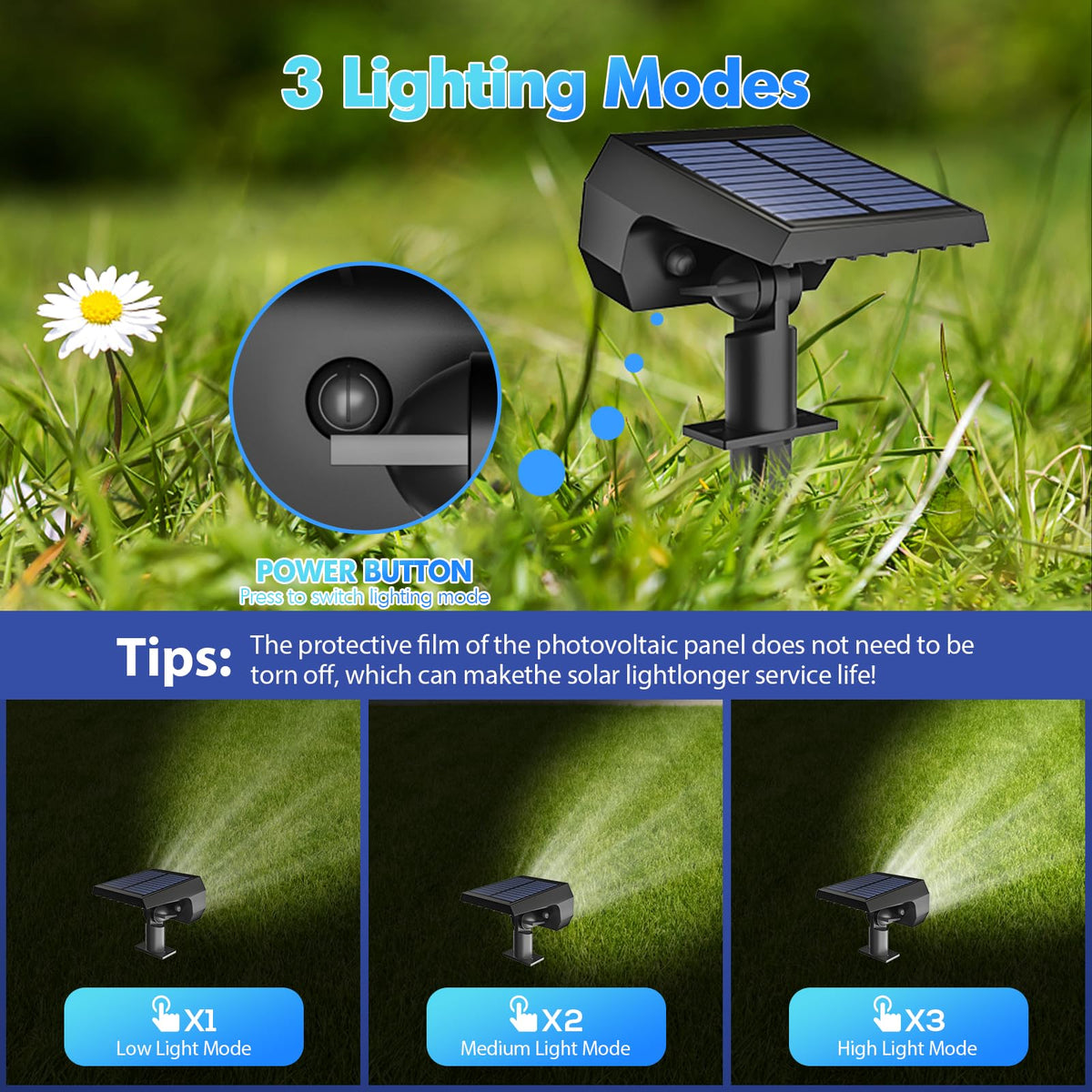 NYMPHY Solar Lights Outdoor Waterproof - 4 Pack (Warm White)