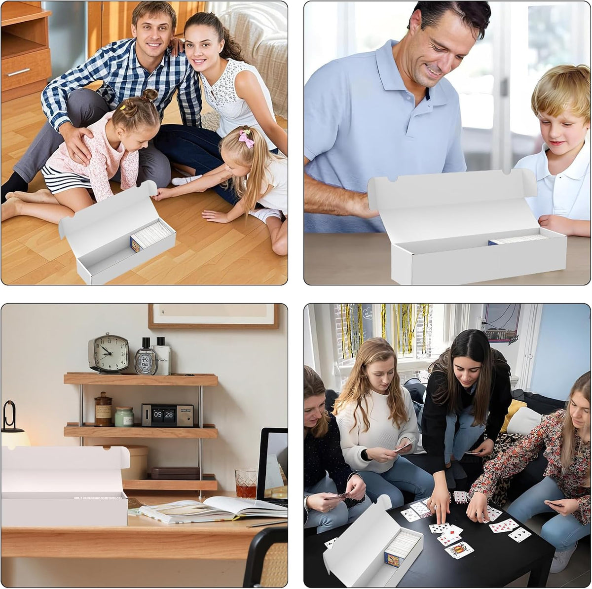 Trading Card Storage Box, 3-Pack 1100 Count White Corrugated Cardboard Box