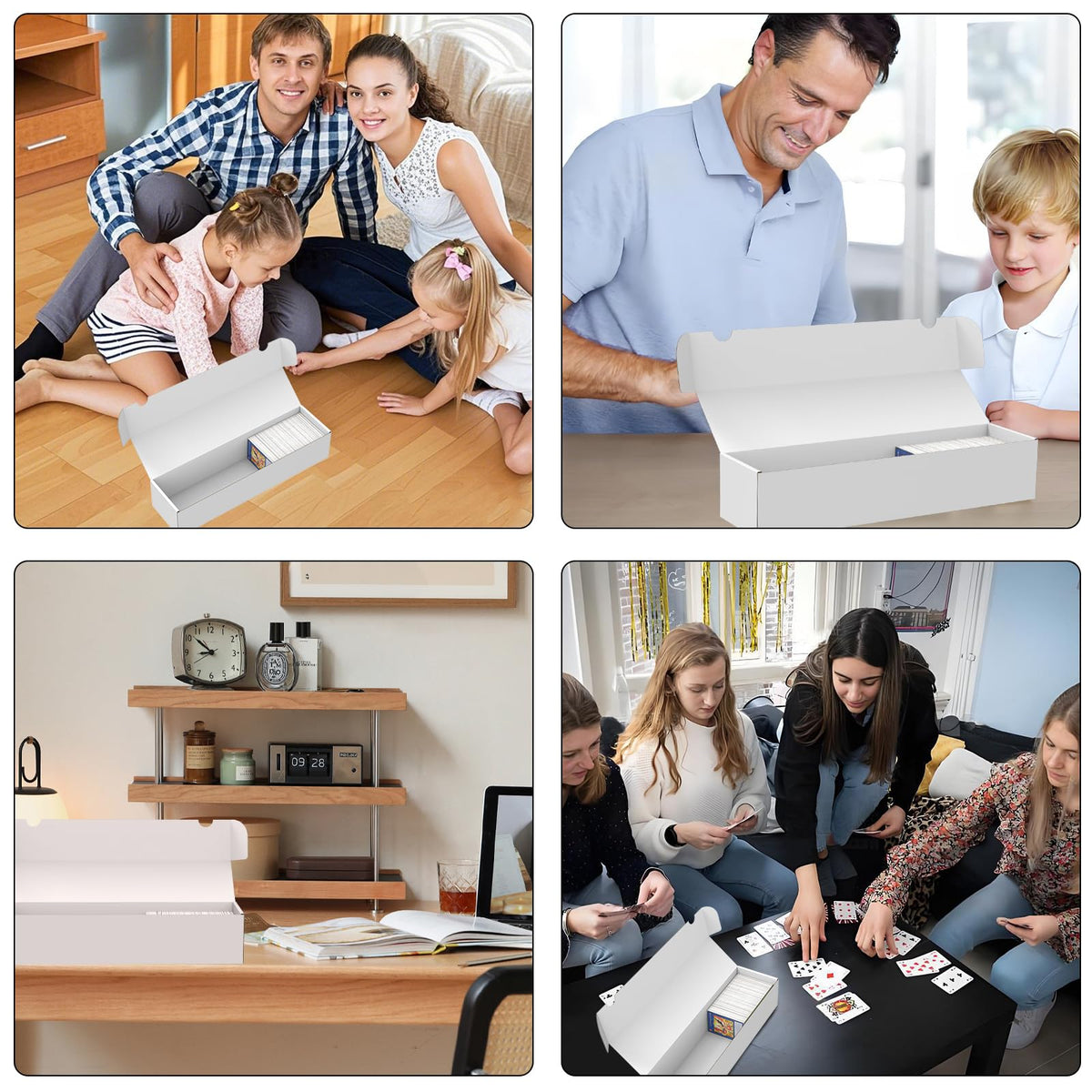 Trading Card Storage Box, 3-Pack 1100 Count White Corrugated Cardboard Box