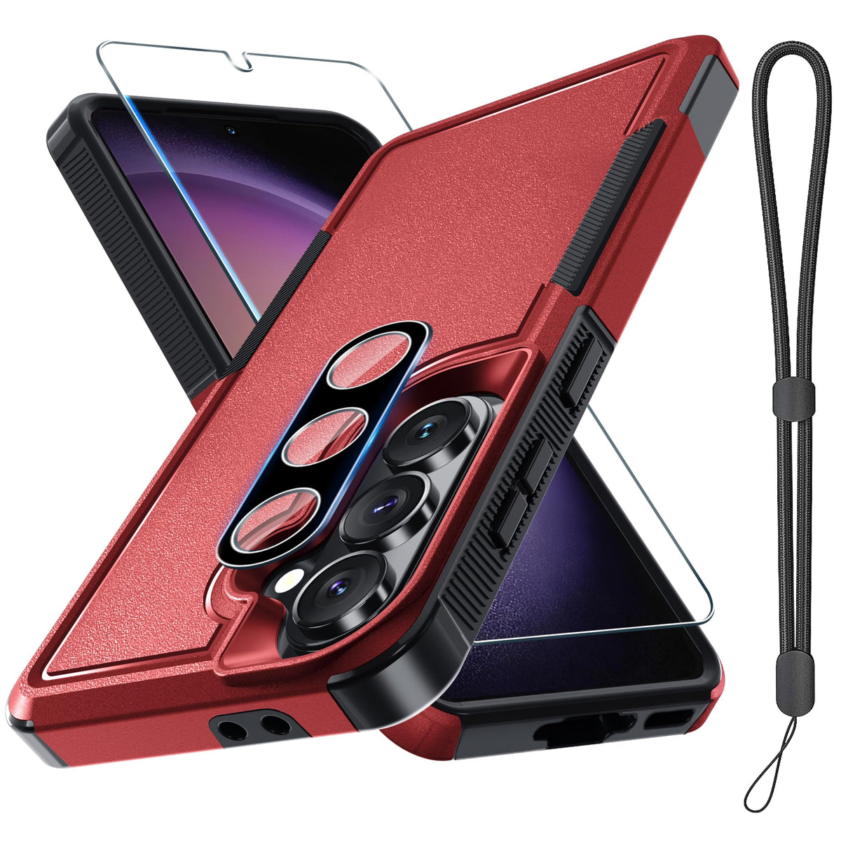 Case for Samsung Galaxy A36/A56/A27,Full Body Heavy Duty Cover,Black Matte