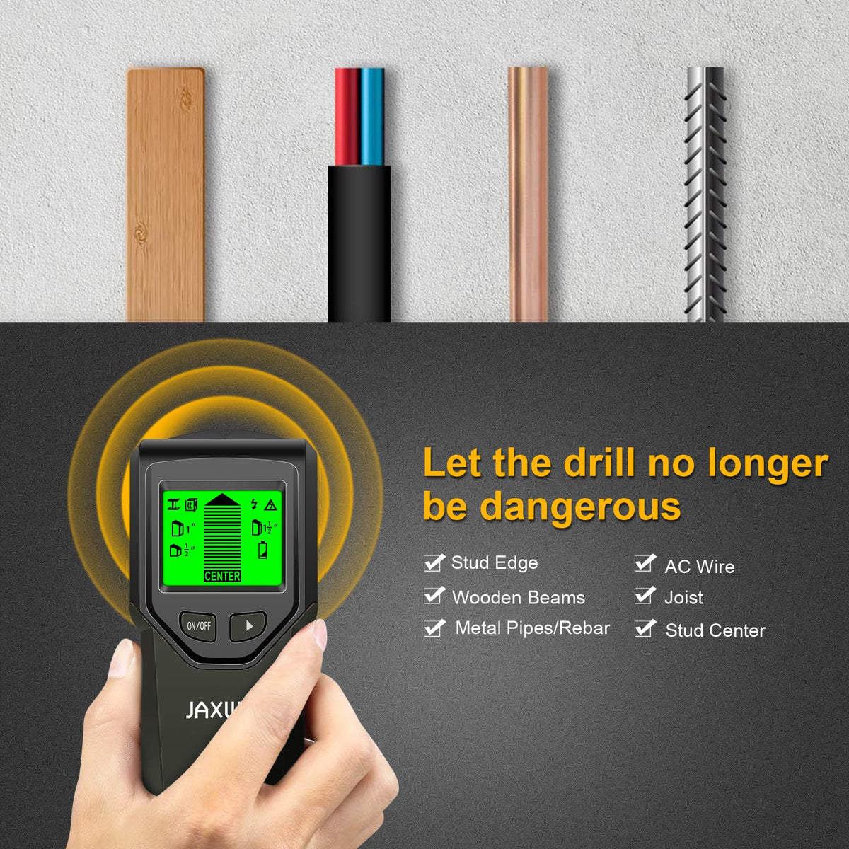 Stud Finder, Upgranded Wood and Metal Stud Detector, Live Wire Detection