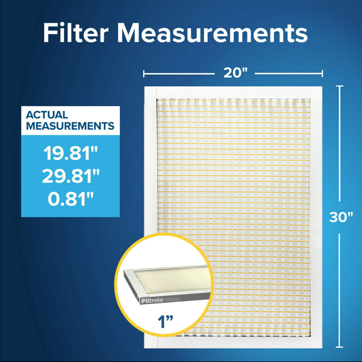 Filtrete 18x24x1 Air Filter, MERV 5, MPR 300, 6 HVAC Filters