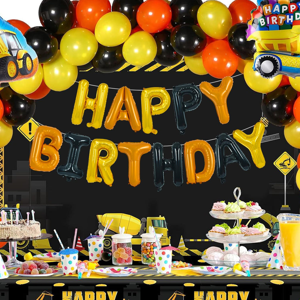 TONIFUL 16 Inch Yellow White Gingham Happy Birthday Foil Balloon