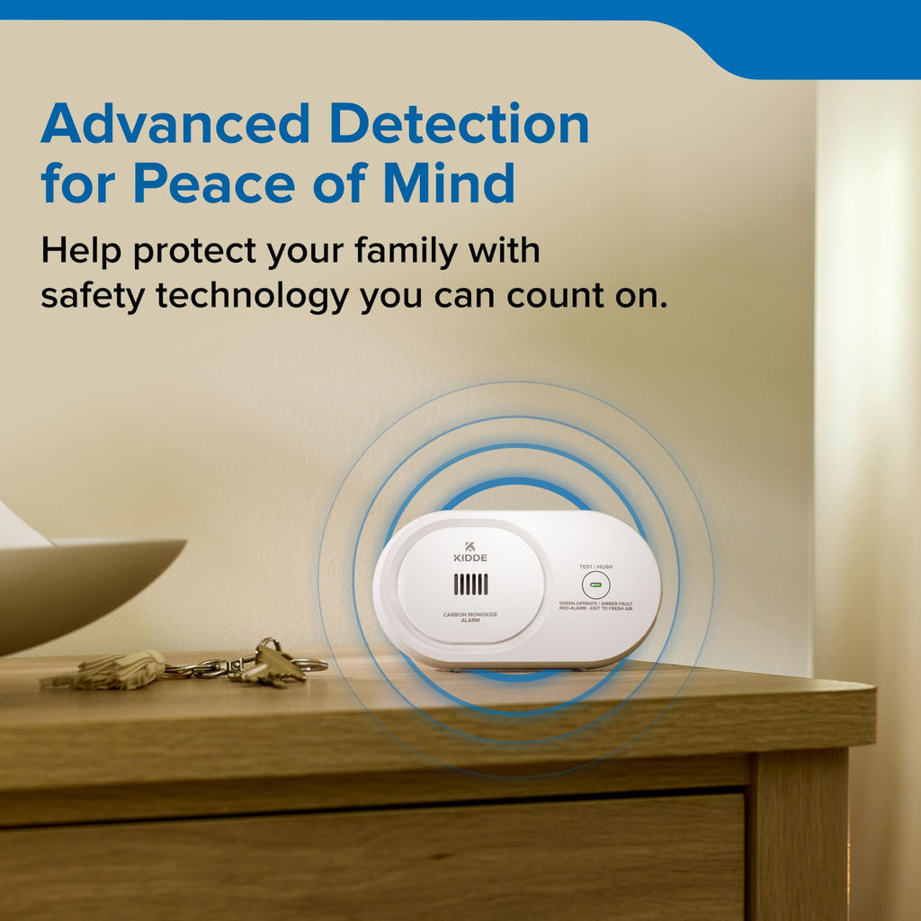 Kidde Carbon Monoxide Detector, AA Battery Powered, Portable for Travel or Home, 85 dB Alarm, LED Status Indicators, 3rd Edition