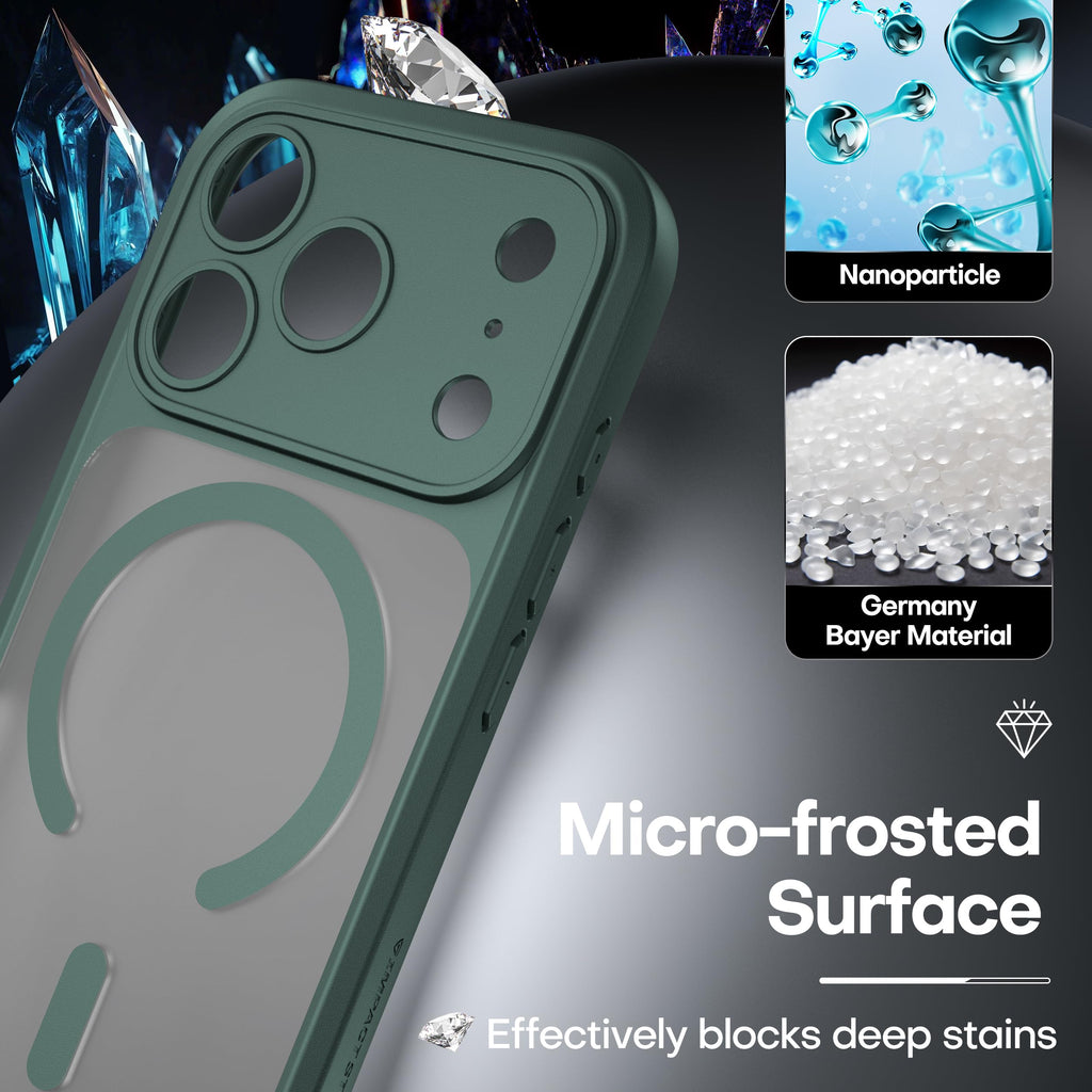 ImpactStrong Magnetic Guard Designed for iPhone 13 Case [Camera Protection] [Military Grade Drop Tested] [Compatible with MagSafe] Slim Translucent Matte Phone Case (6.1") - Black