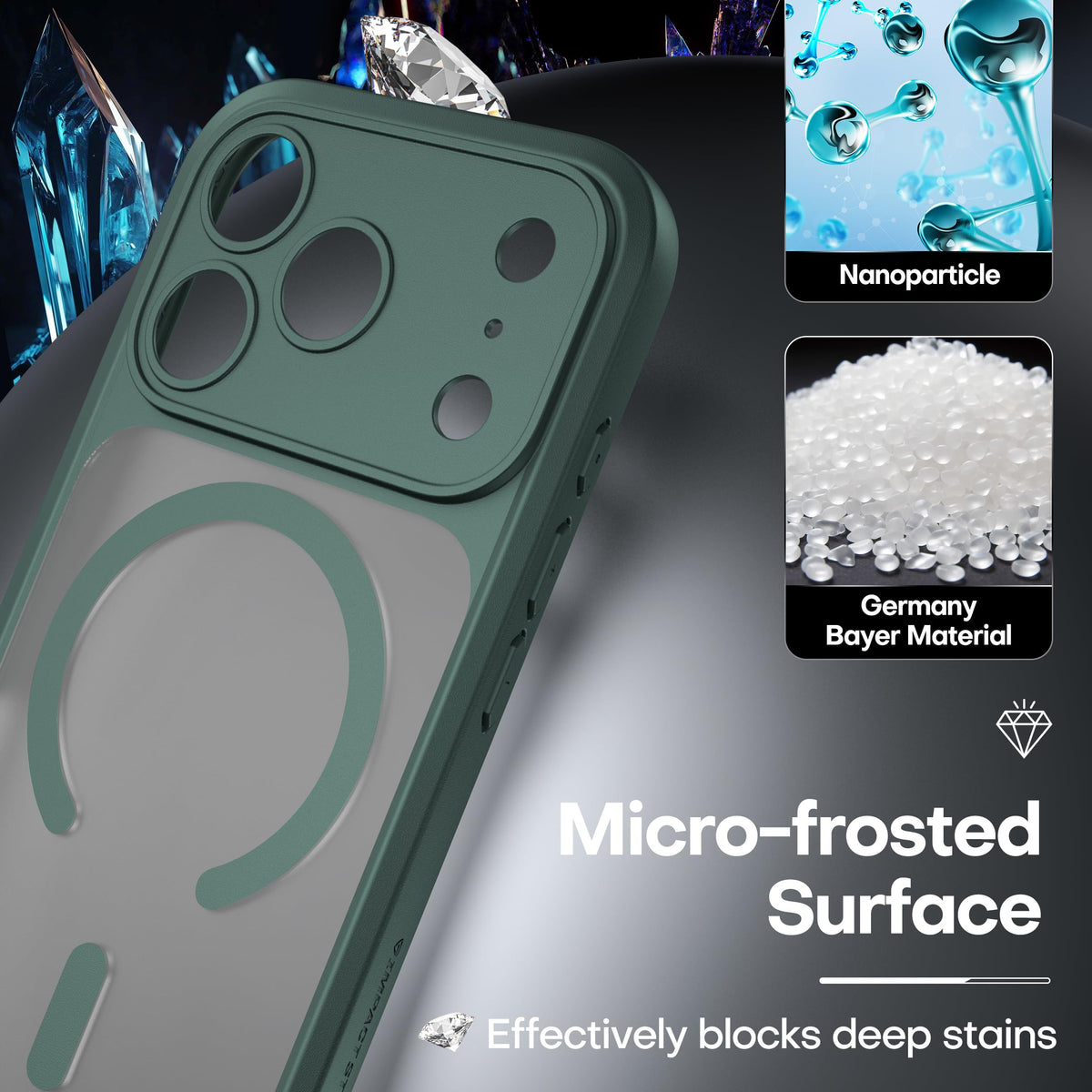 ImpactStrong Magnetic Guard Designed for iPhone 13 Case [Camera Protection] [Military Grade Drop Tested] [Compatible with MagSafe] Slim Translucent Matte Phone Case (6.1") - Black